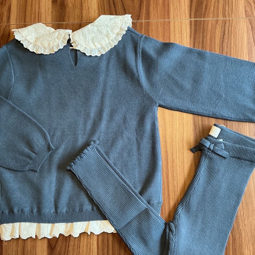 NWT Zara 6Y Embroidered Lace Knit Set - Picture 6 of 6
